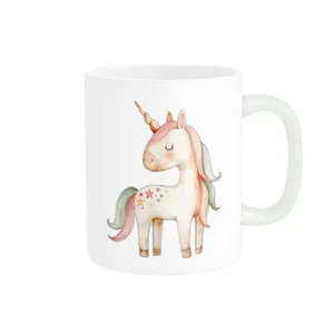 ماگ پاد آفرین مدل اسب تک شاخ عروسکی طرح یونیکورن کیوت کد 1595