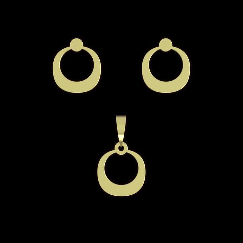 نیم ست طلا 18 عیار زنانه مدوپد مدل دایره تو خالی کد NA12352