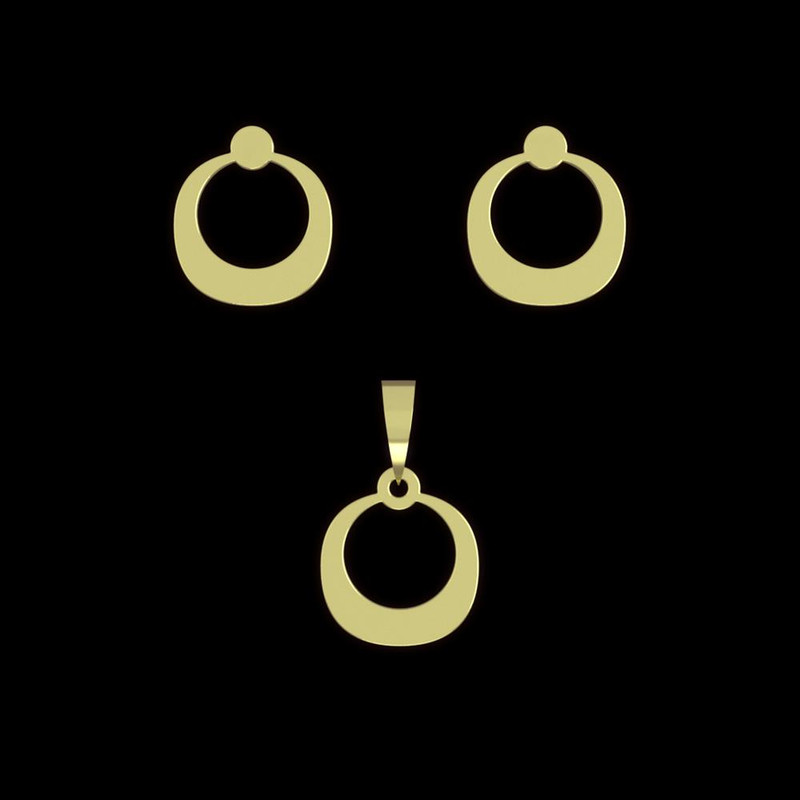 نیم ست طلا 18 عیار زنانه مدوپد مدل دایره تو خالی کد NA12352