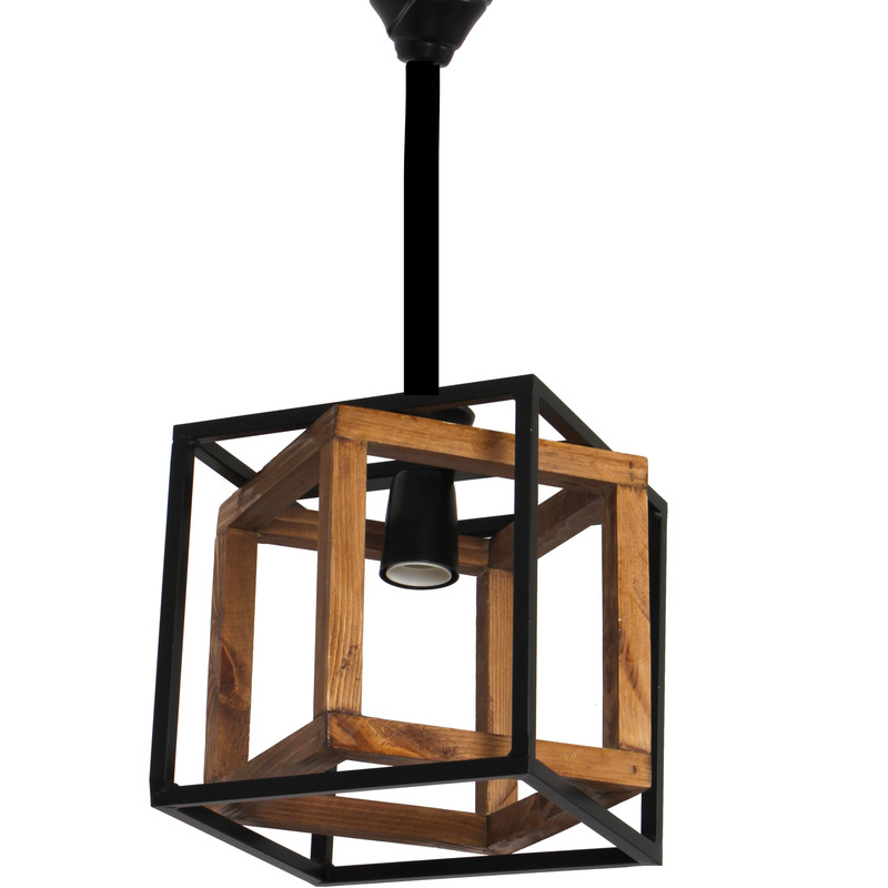 لوستر 1 شعله شاهان تک مدل wood10