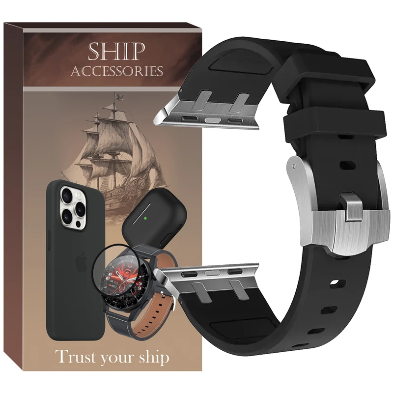 بند شیپ مدل Silicone AP SH مناسب برای اپل واچ سری 4/5/6/Se سایز 44 میلی متری