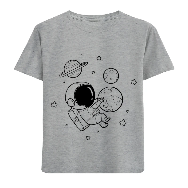 تی شرت آستین کوتاه بچگانه مدل سیاره و آدم مریخی F889