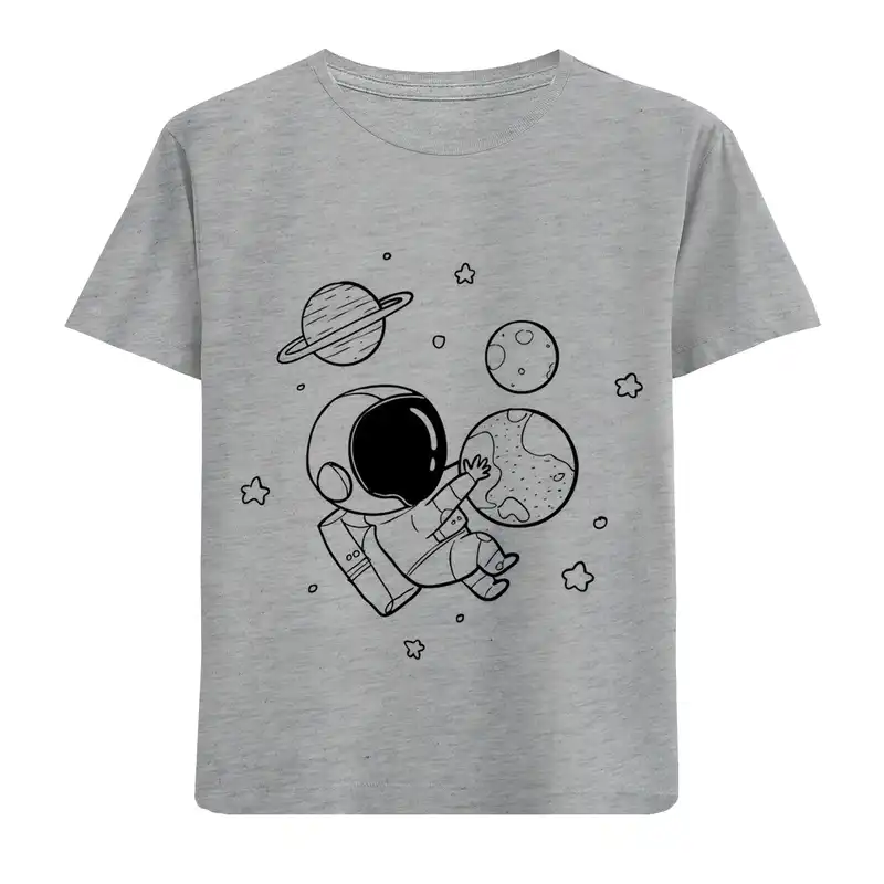 تی شرت آستین کوتاه بچگانه مدل سیاره و آدم مریخی F889