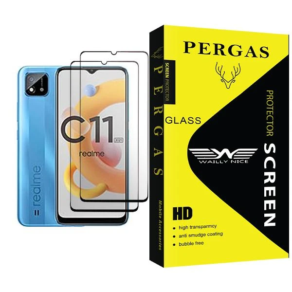 محافظ صفحه نمایش وایلی نایس مدل Pergas Glass MIX002 مناسب برای گوشی موبایل ریلمی C11 (2021) بسته دو عددی
