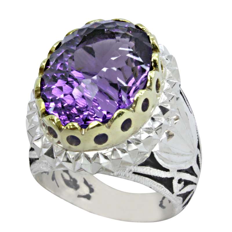 انگشتر نقره مردانه مدل آمیتیس کد a73