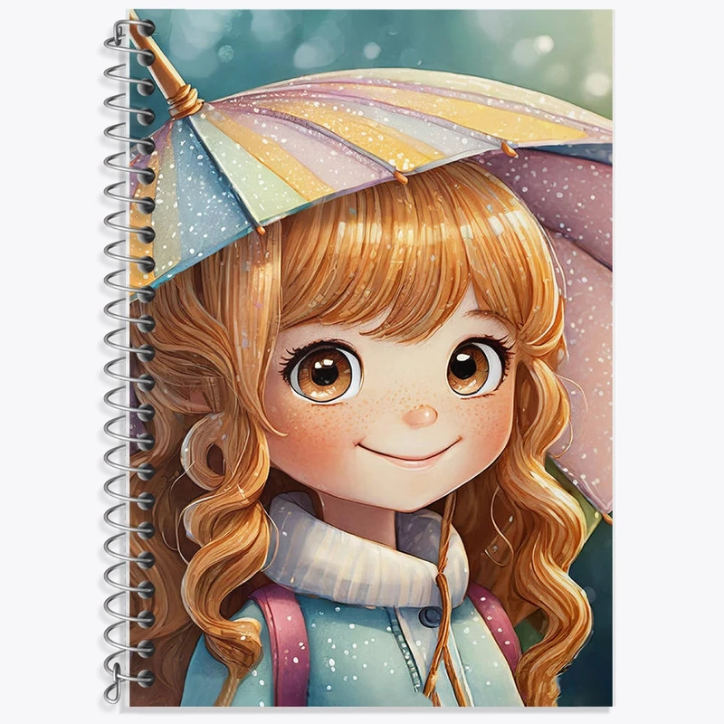 دفتر زبان 50 برگ خندالو مدل سه خط طرح دخترانه کد F2770