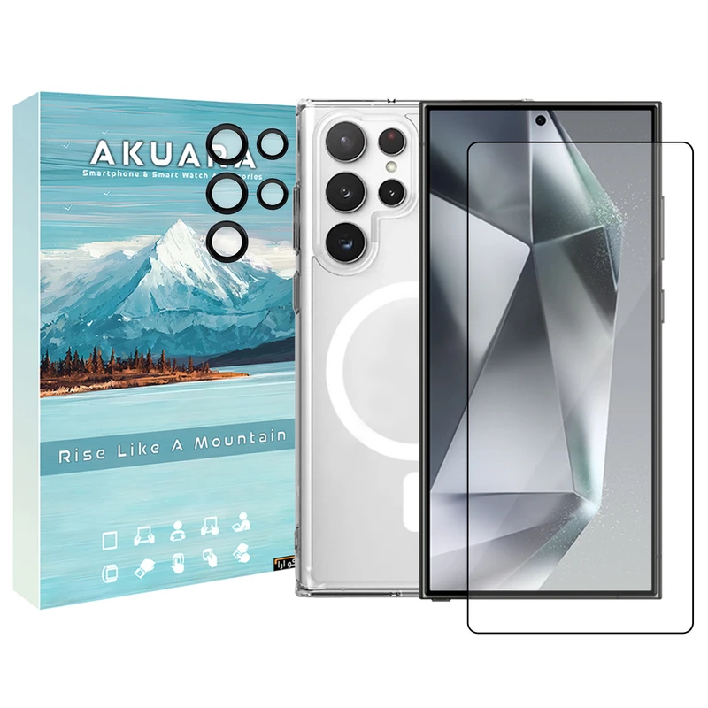 کاور آکوآرا مدل MagSafe GLS BKRNG مناسب برای گوشی موبایل سامسونگ Galaxy S24 Ultra به همراه محافظ صفحه نمایش و محافظ لنز