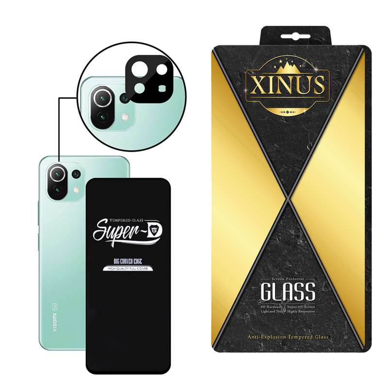 محافظ لنز دوربین ژینوس مدل 2SFA مناسب برای گوشی موبایل شیائومی 11 Lite 5G NE به همراه محافظ صفحه نمایش