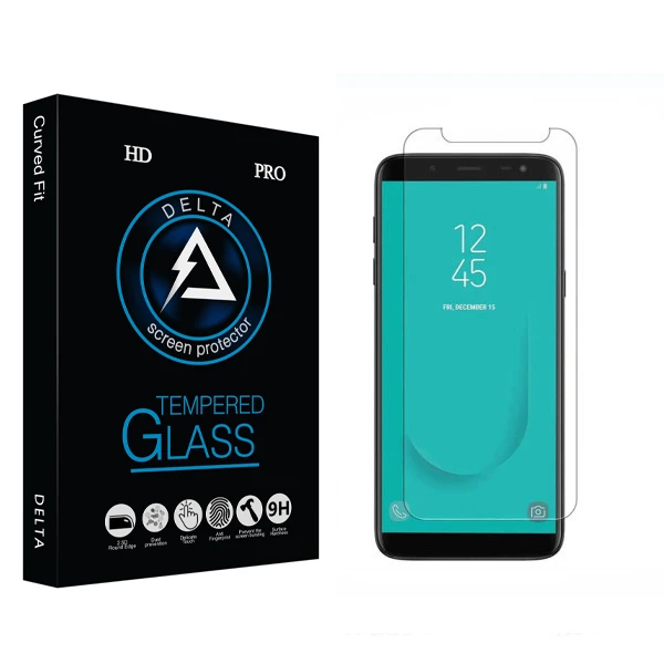 محافظ صفحه نمایش شیشه ای دلتا مدل Fit مناسب برای گوشی موبایل سامسونگ Galaxy J8 Plus