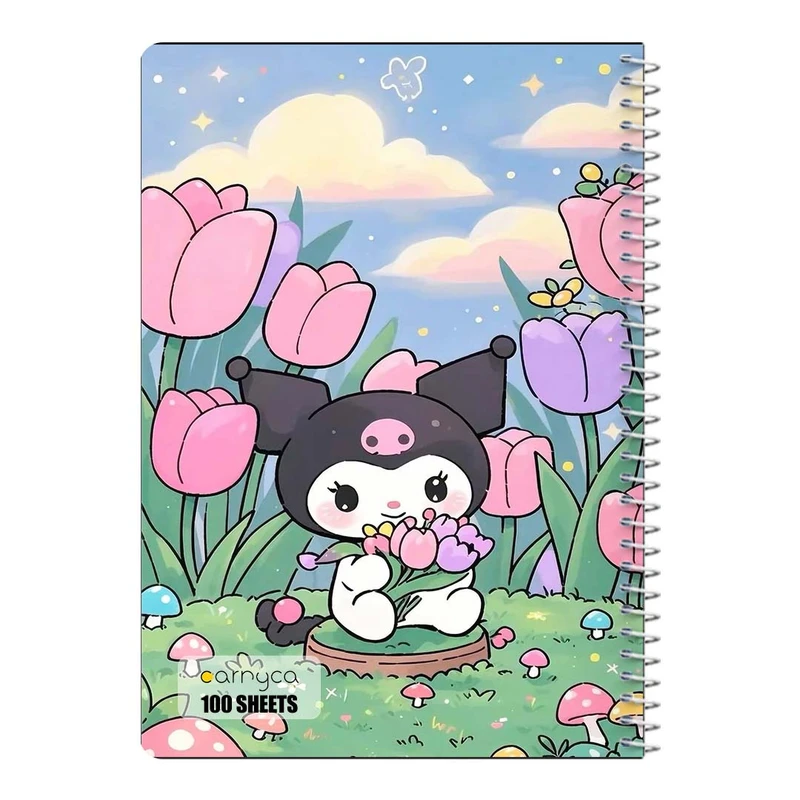 دفتر مشق 100 برگ سیمی کارنیکا طرح مای ملودی و کورومی My Melody & Kuromi کد 77613