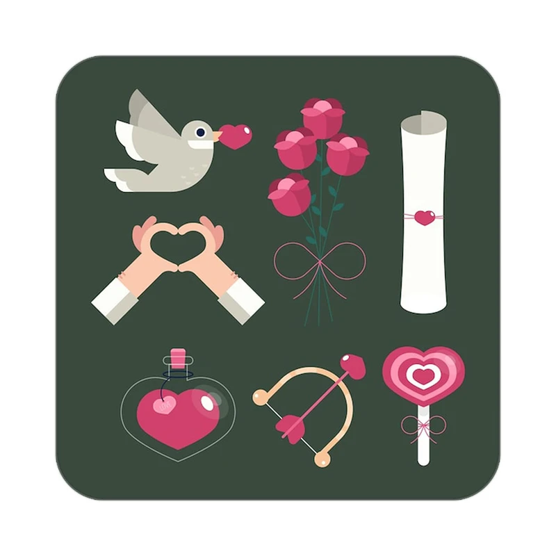 زیر لیوانی کاکتی طرح عاشقانه مدل mp40558