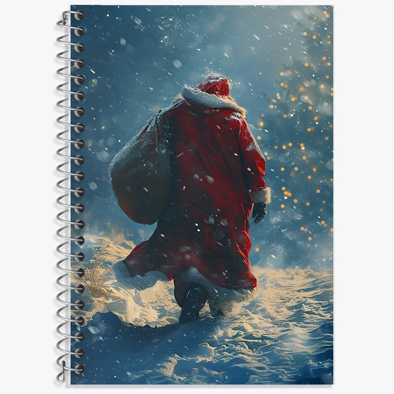 دفتر زبان 50 برگ خندالو مدل دو خط طرح بابانوئل کد F8270