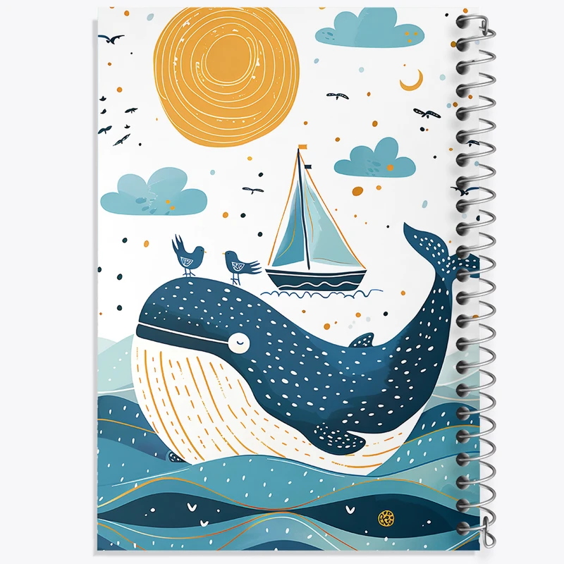 دفتر شطرنجی 50 برگ خندالو طرح نهنگ کد F8347