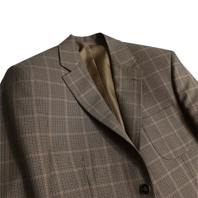 کت تک مردانه مدل یقه انگلیسی چهارخانه عالیجناب جیب پاکتی کد 210222