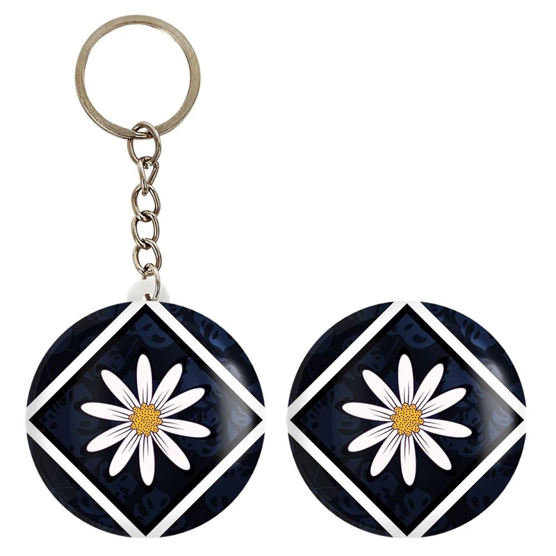 پیکسل خندالو مدل گل بابونه کد 29527 به همراه جاکلیدی