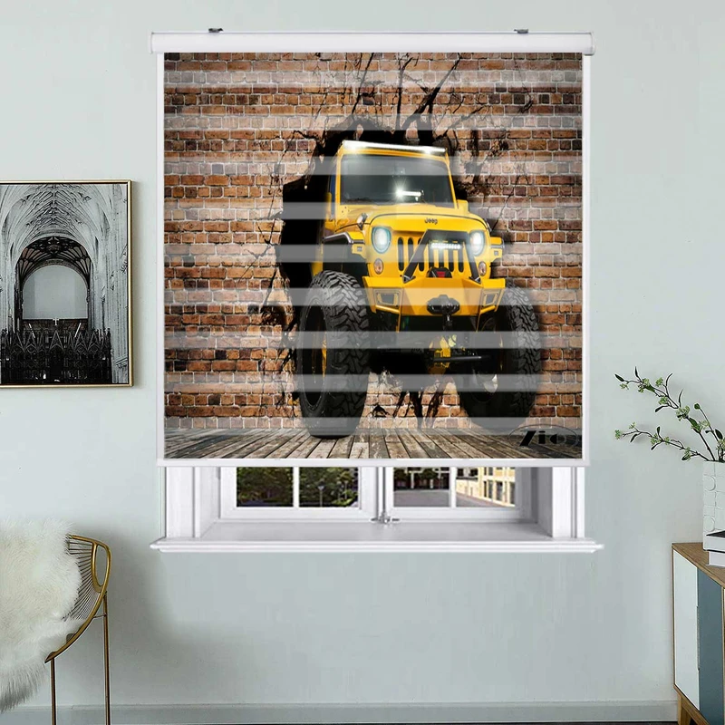 پرده زبرا زیو کد OV 7020 سایز 150x150 سانتی متر