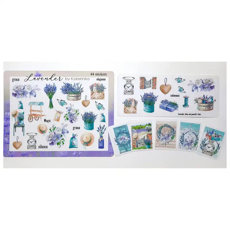 برچسب کاترینکا طرح برش خورده بولت ژورنال و اسکرپ بوک مدل Lavender بسته 44 عددی