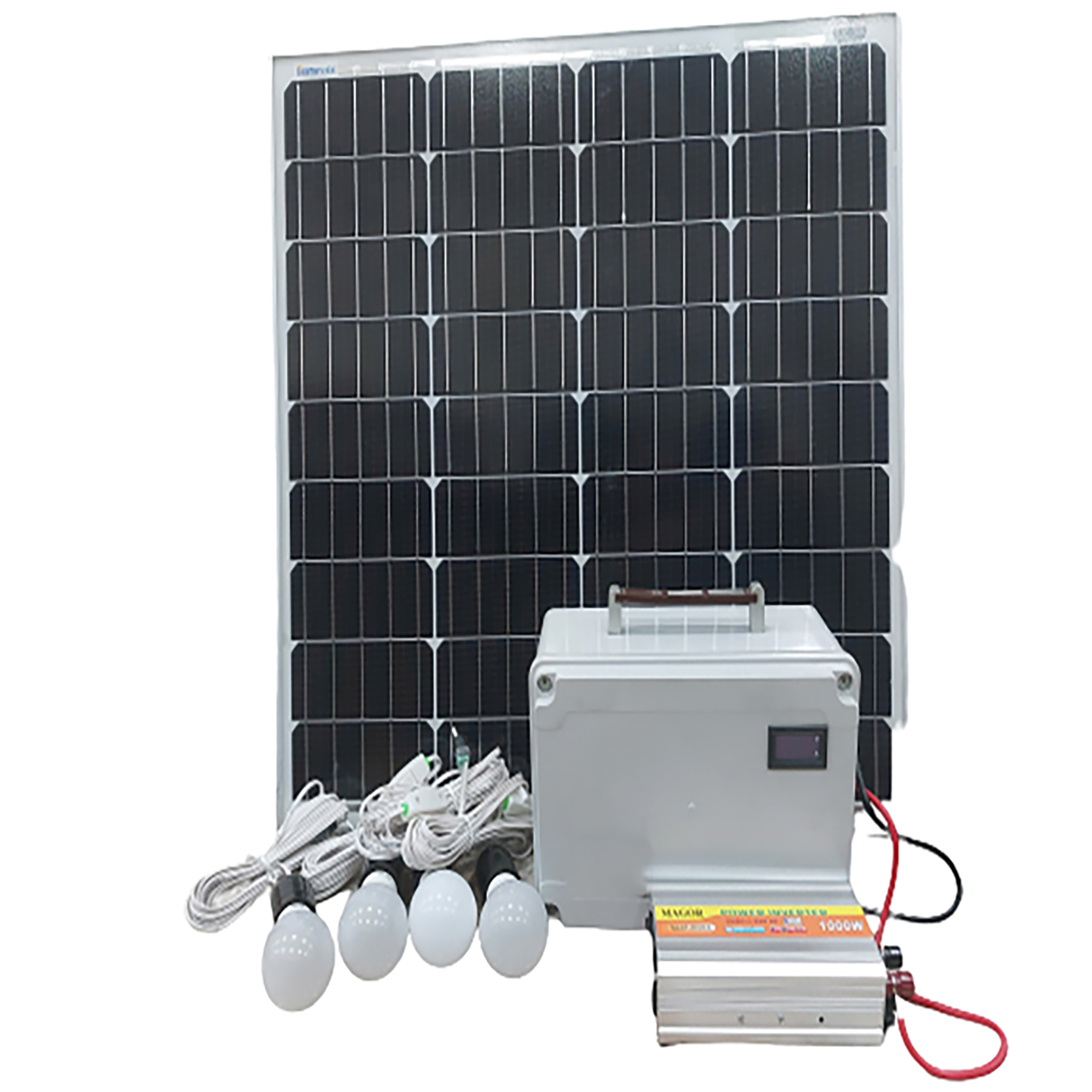 سیستم روشنایی خورشیدی لیتیومی مدل SCPK-60AC-1000 ظرفیت 360 وات