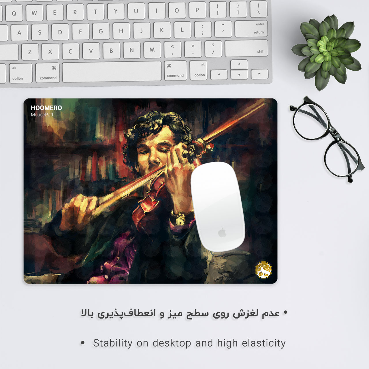 ماوس پد هومرو مدل A7674 طرح شرلوک هلمز