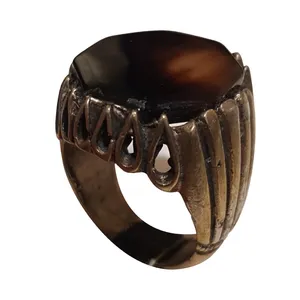 انگشتر نقره مردانه مدل عقیق لامعه المعیشه کد ALM215230