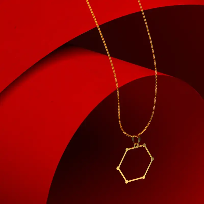 گردنبند طلا 18 عیار زنانه مدوپد مدل هندسی کد F3-1-1248