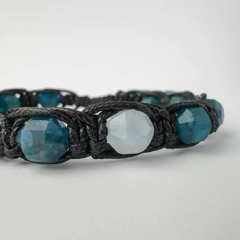 دستبند مدل اکوامارین و اپاتیت
