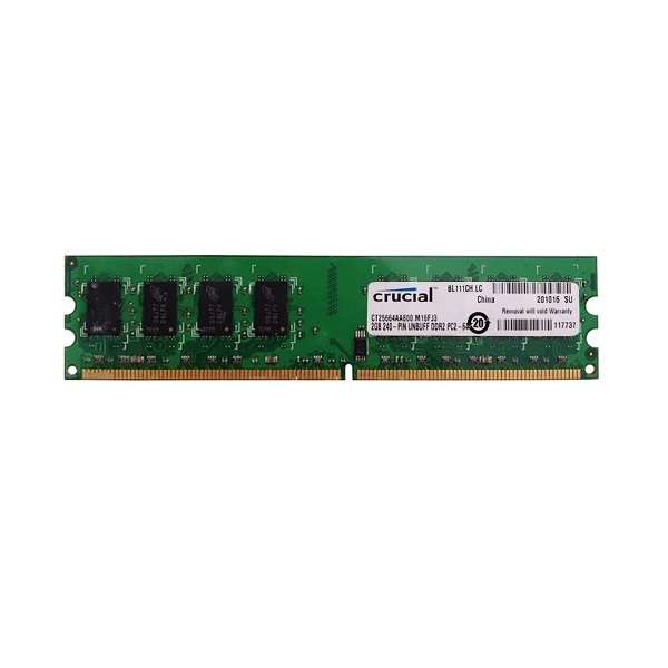 رم دسکتاپ DDR2 تک کاناله 667 مگاهرتز CL5 کروشیال مدل PC2-5300 ظرفیت 2 گیگابایت