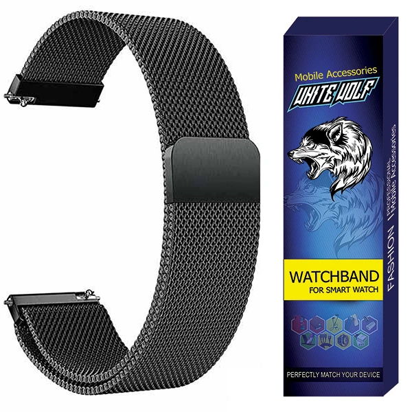 بند وایت ولف مدل W-Milanese مناسب برای ساعت هوشمند سامسونگ Galaxy Watch Active / Active 2 / Watch 4 / Watch 4 Classic / Watch 5 / Watch 5 Pro / Watch 6 / Watch 6 Classic / Watch 3 41mm