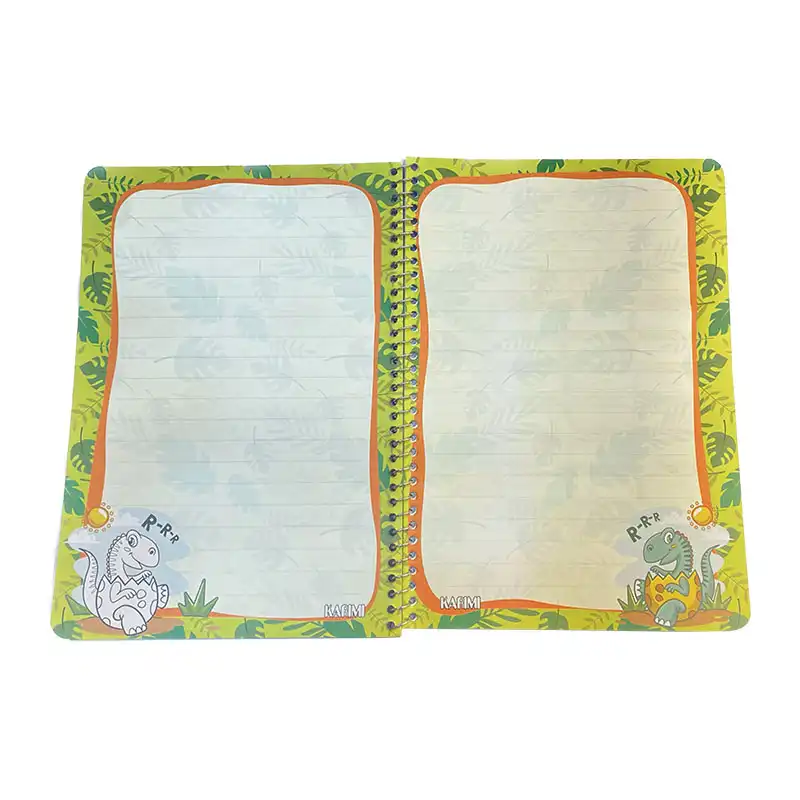 دفتر مشق 50 برگ کریمی طرح دایناسور مدل حاشیه دار