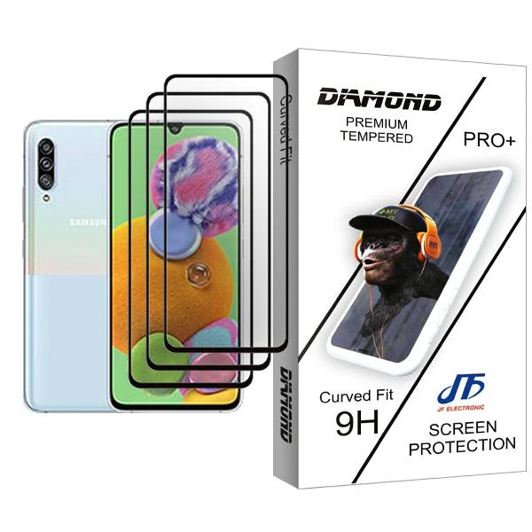 محافظ صفحه نمایش جی اف مدل Diamond Glass MIX003 مناسب برای گوشی موبایل سامسونگ Galaxy A90 5G بسته سه عددی