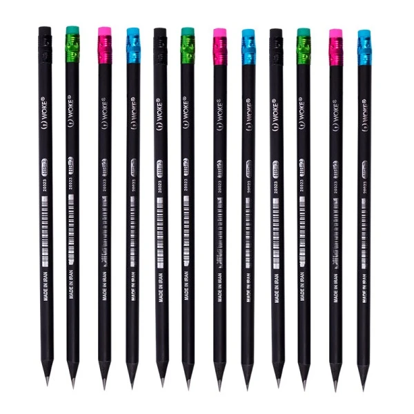 مداد مشکی ووک مدل HB بسته 12 عددی