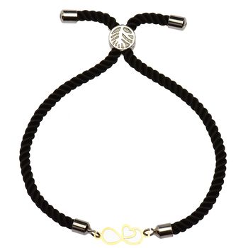 دستبند طلا 18 عیار زنانه کرابو طرح قلب بینهایت مدل Kr1399