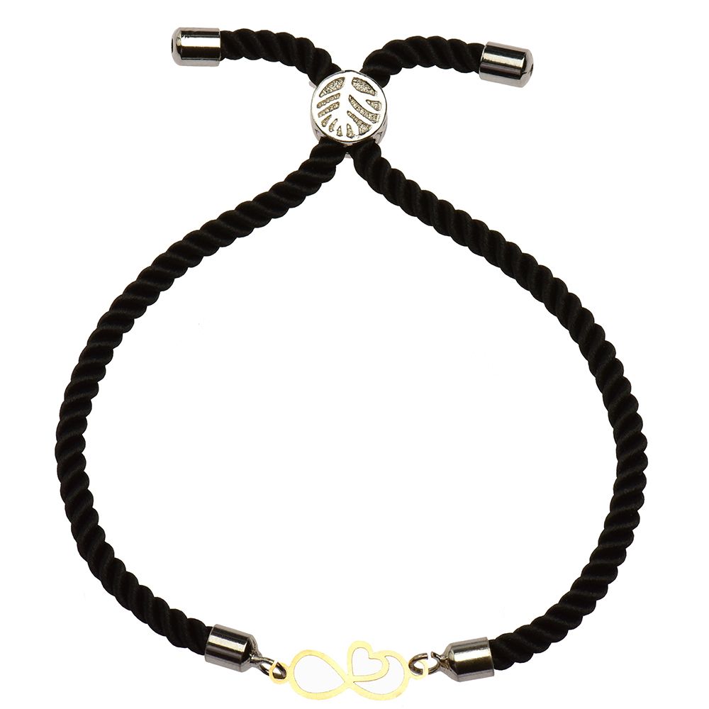 دستبند طلا 18 عیار زنانه کرابو طرح قلب بینهایت مدل Kr1399 -  - 1