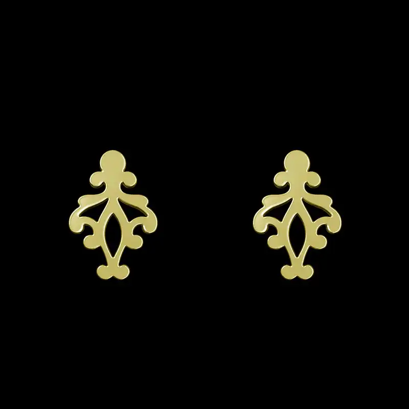 گوشواره طلا 18 عیار زنانه مدوپد مدل اسلیمی کد GA1-15267