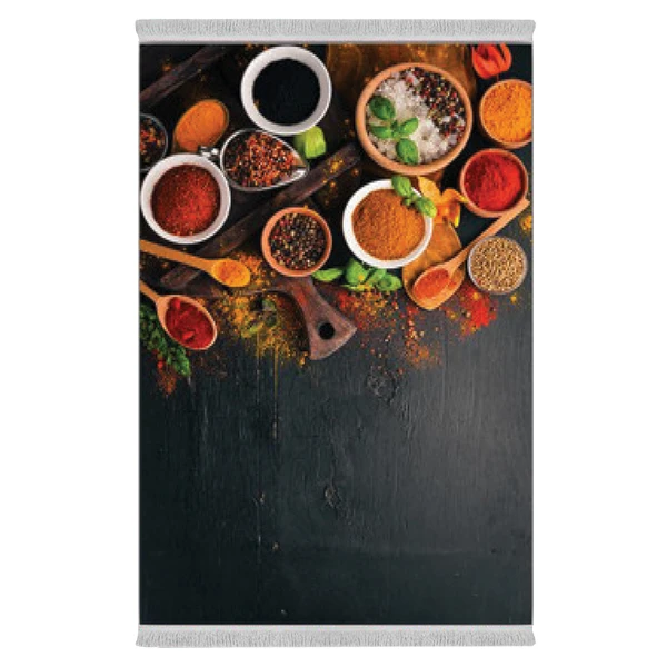 فرش پارچه‌ای دفه مدل فرشینه شانل مخمل ترک طرح فانتزی کد 90600