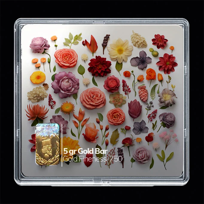 سکه گرمی طلا 18 عیار مدوپد مدل گل کد SG10508
