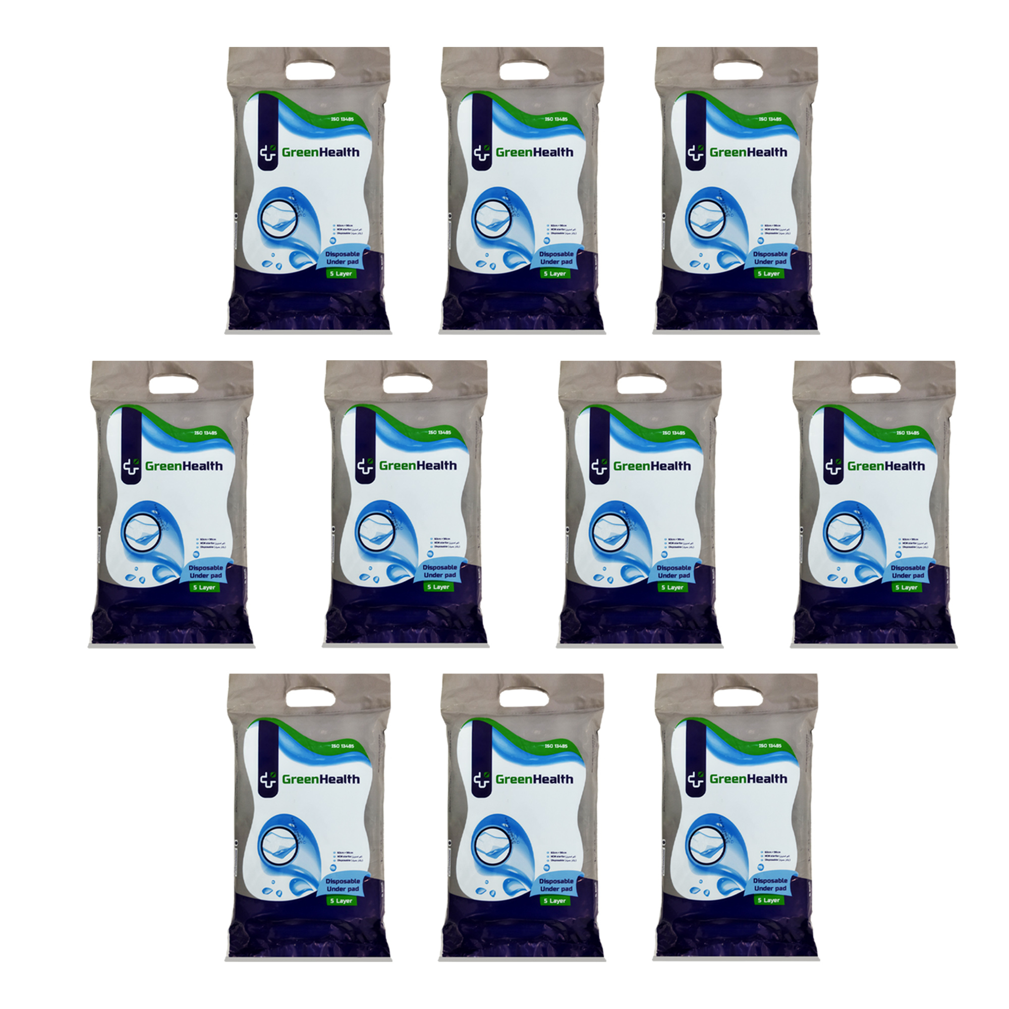 پد زیرانداز بیمار گرین هلث کد L5-50 مجموعه 10 عددی