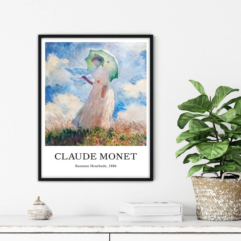 تابلو آتریسا طرح نقاشی کلاسیک مدرن مدل ATFHB80 فریم مشکی 