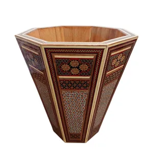 سطل خاتم کاری چوبی مدل شیشی کد140402