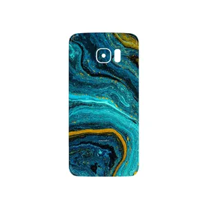MAHOOT Turquoise marblewith golden streaks Cover Sticker for Samsung Galaxy S7 Edge