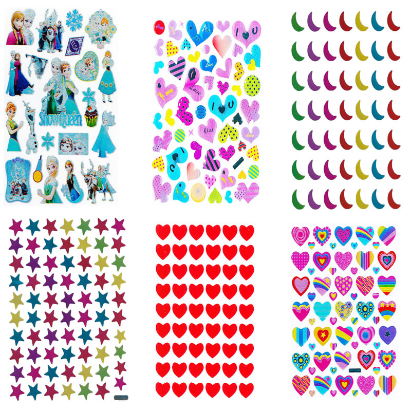 استیکر کودک طرح قلب و فروزن و ماه و ستاره کد FT111 مجموعه 30 عددی