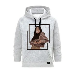 هودی زنانه مدل GIRL کد J165 رنگ طوسی