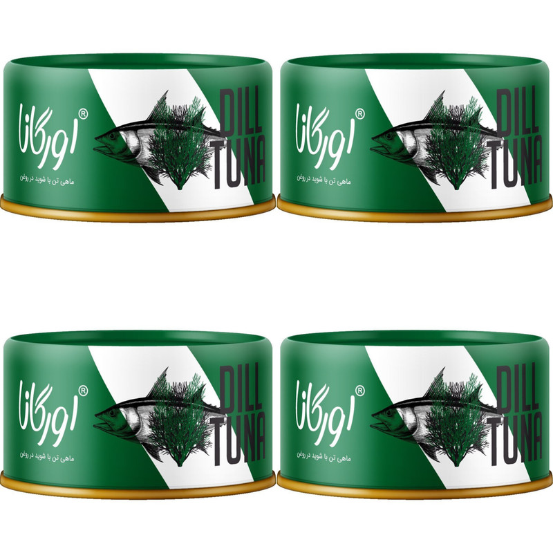 کنسرو ماهی تون شویدی در روغن آفتابگردان اورگانا - 180 گرم بسته 4 عددی