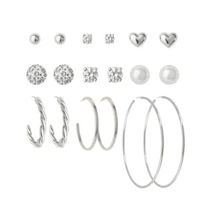 گوشواره میخی زنانه کد se9001 مجموعه 9 عددی