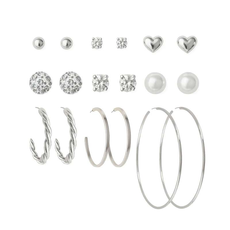 گوشواره میخی زنانه کد se9001 مجموعه 9 عددی