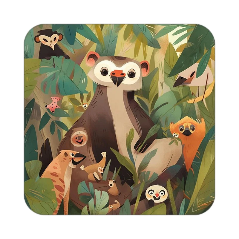 زیر لیوانی کاکتی طرح حیوانات رنگی مدل mp26783