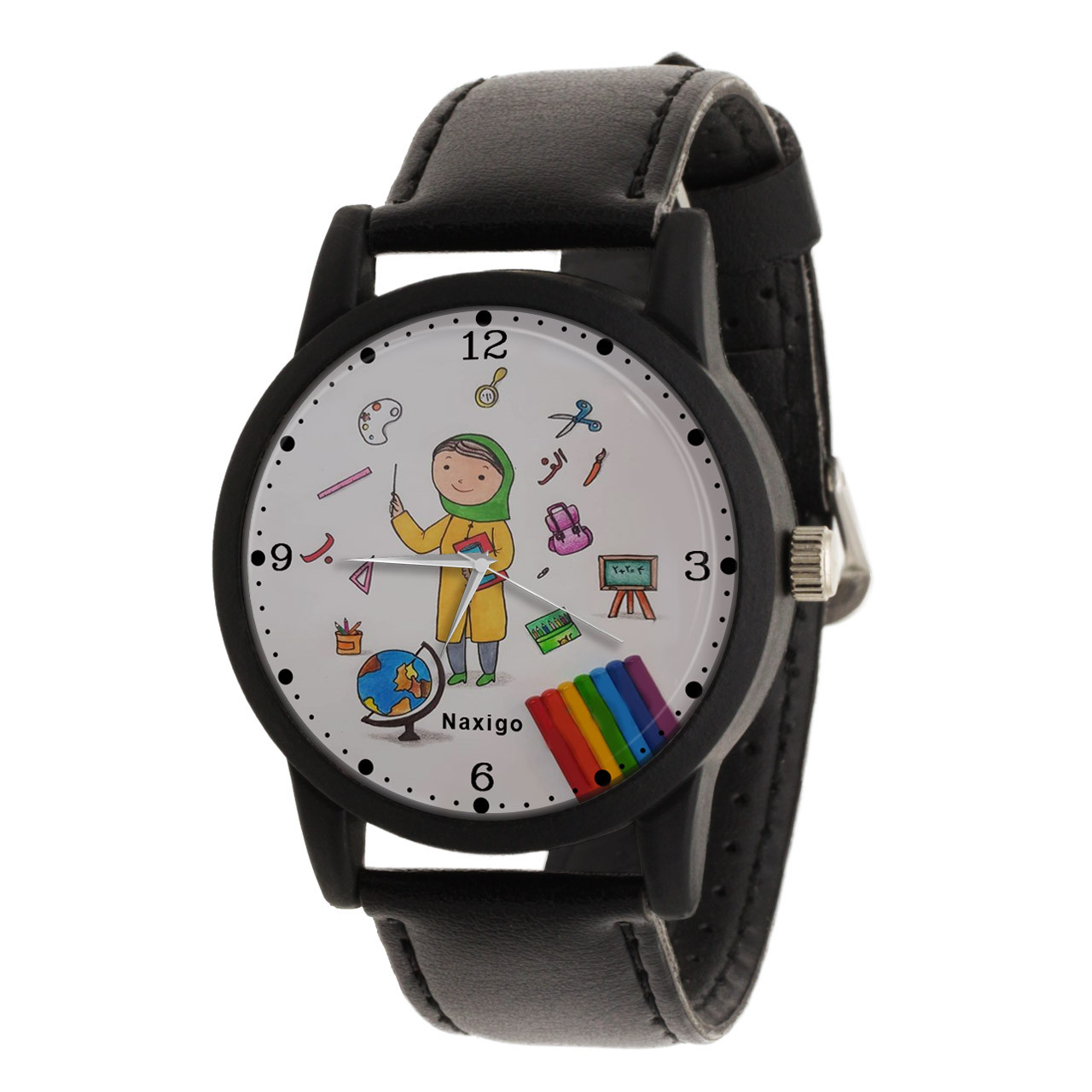 ساعت مچی عقربه ای ناکسیگو مدل روز معلم کد LF12353 ساعت مچی عقربه ای ناکسیگو مدل روز معلم کد LF12353