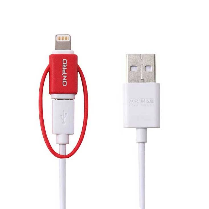 کابل تبدیل USB به لایتنینگ / microUSB آنپرو مدل UC-MFIDUO طول 1 متر