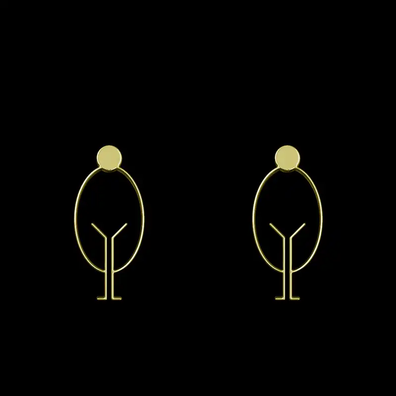 گوشواره طلا 18 عیار زنانه مدوپد مدل درخت کد GA1-15764