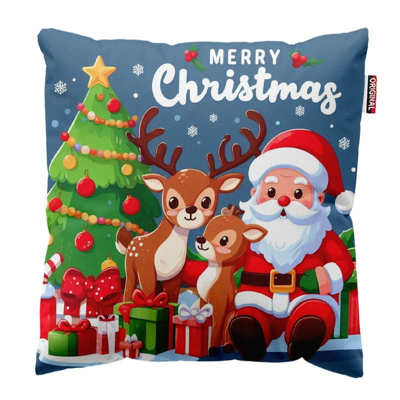 کوسن پاد آفرین مدل کریسمس بابانوئل گوزن آدم برفی کد PK302013 سایز 30*30 سانتی متر